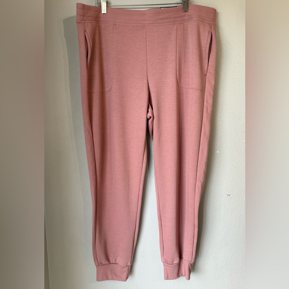 Tek Gear On-The-Go Gear High Rise Fleece Jogger Pants Pink NWT Womens Size XL